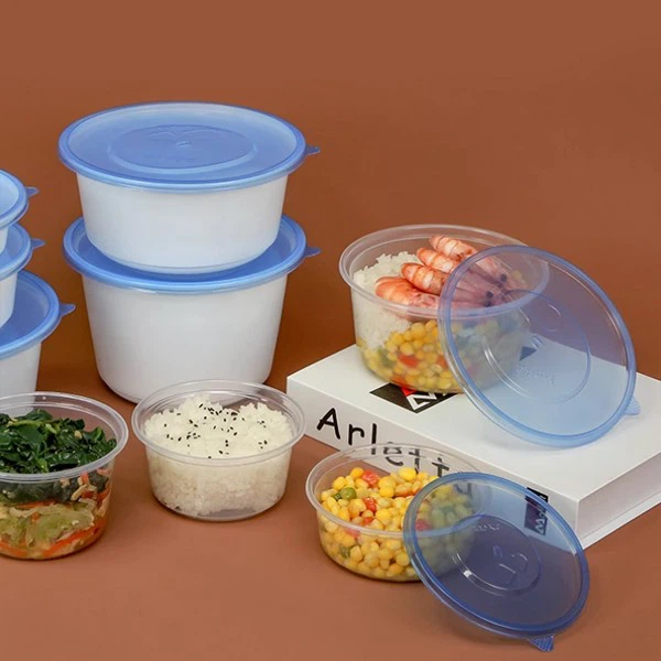 Disposable Circular Double-layer Lunch Box Noodle Packaging Box