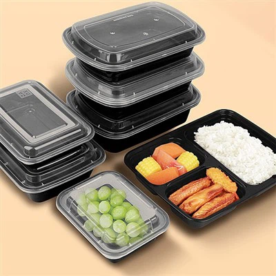 Αμερικάνικο Μαύρο Ορθογώνιο Κουτί Γεύματος Με Καπάκι