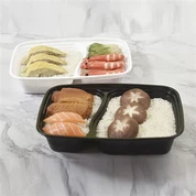 Διαφανές μονοκόμματο Κουτί γεύματος δύο χωρισμάτων